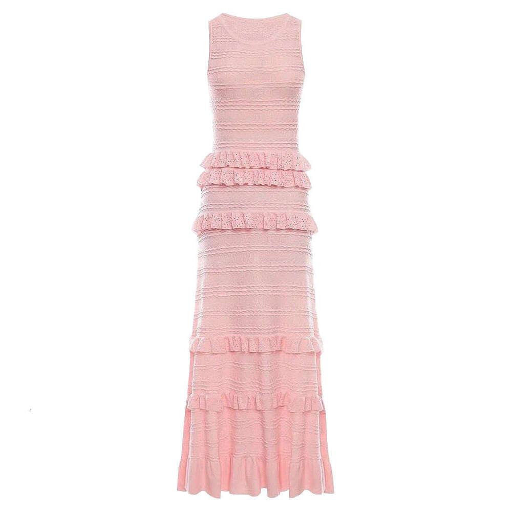Summer new designer X21 high-end quality pleated lace elegant slim fit sleeveless long skirt 2026