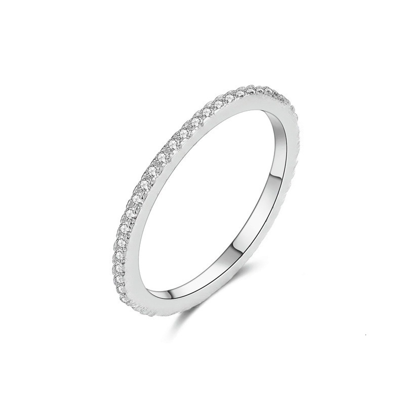 European And American Fashion Simple Full Diamond S925 14K Real Gold Personalized Couple Ring