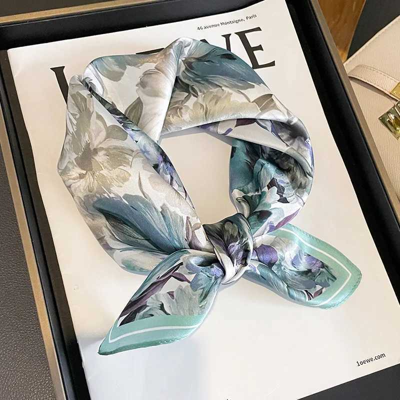 2024 100 Real Silk Square Scarf Women Horse Print Neckerchief Female Luxury Shawl Hijab Bandana Headband Z260330