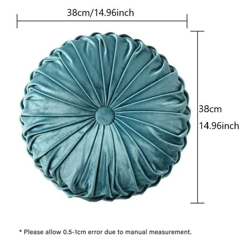 Round Throw Pillows Decorative Velvet Pleated Throw Pillows 15 Diameter Accent Pumpkin Boho Chair Cushion for Couch Sofa Chair H260330 - view 4