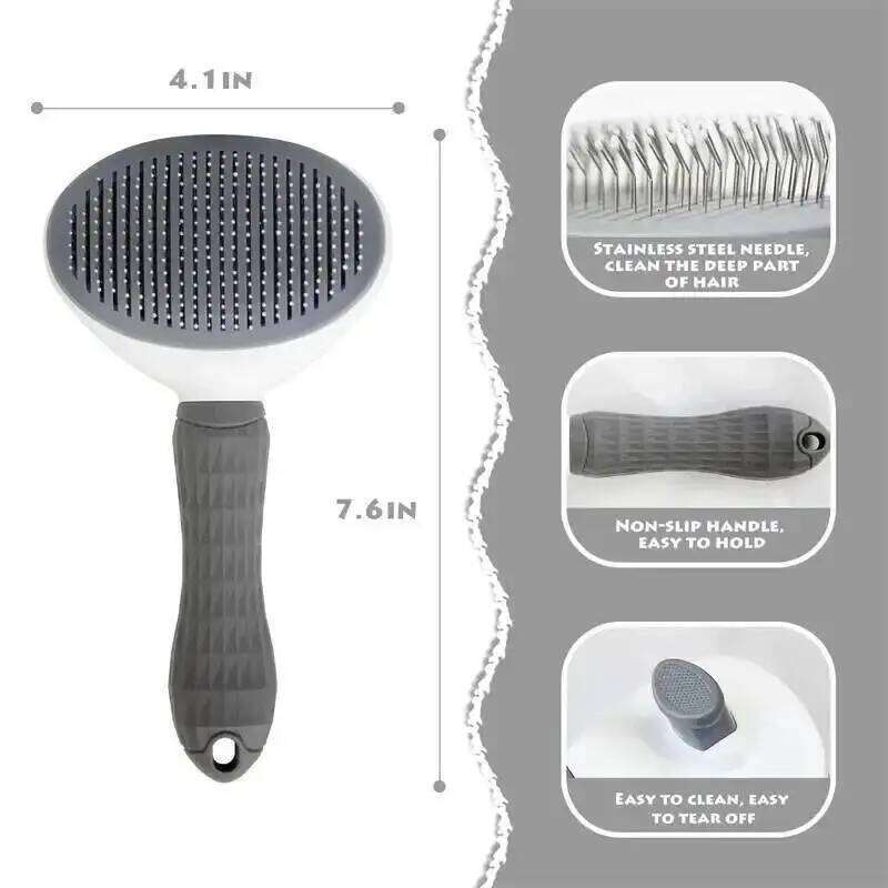 Dog Cat Self Cleaning Pet Hair Remover Brush For Cats Grooming Tools Pets Dematting Comb Dogs Accessories