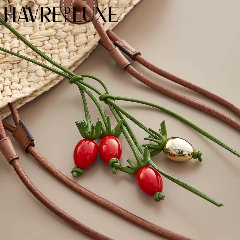 Cowhide tomato string bag charm exquisite pendant woman all-match cute backpack pendant bag accessories Z260330