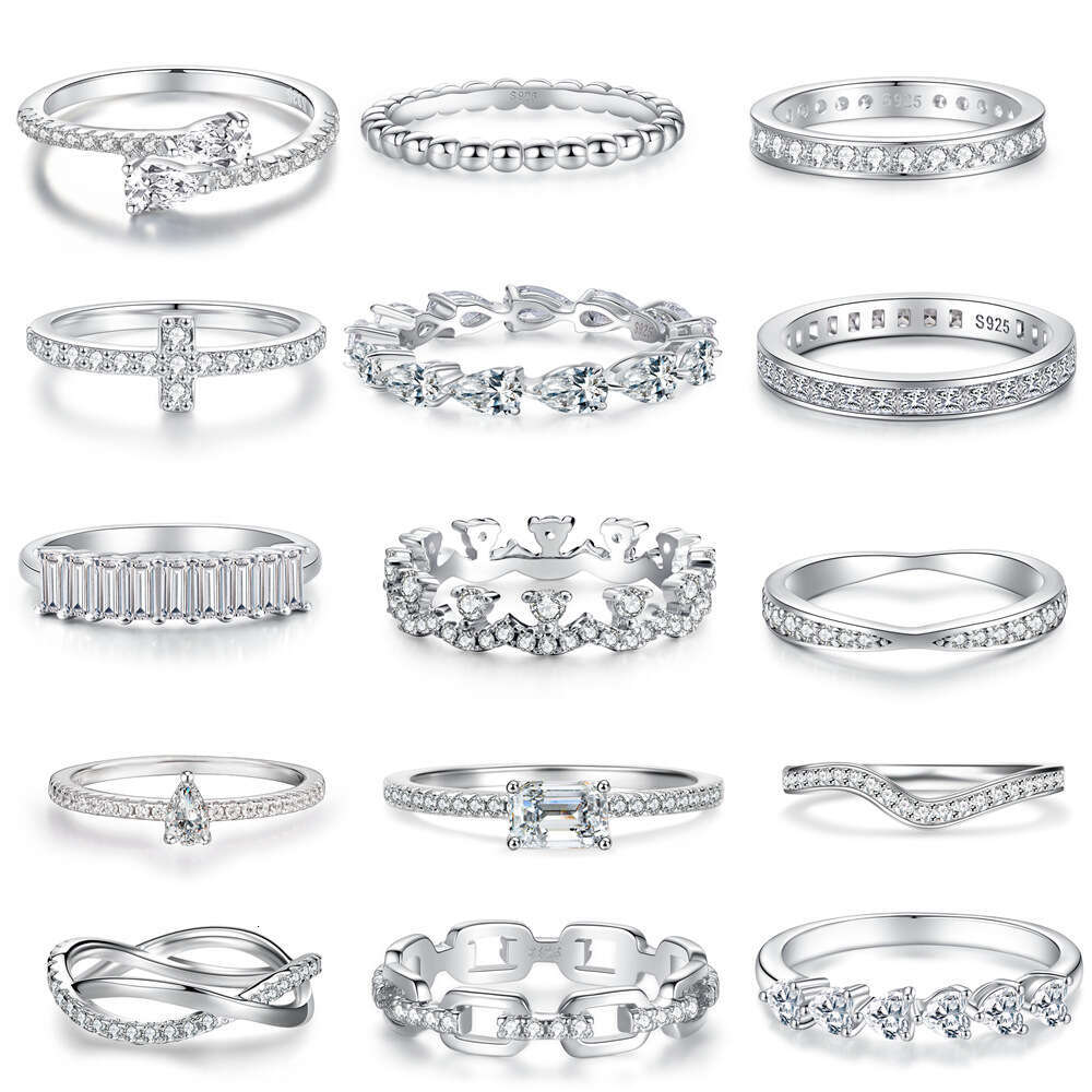 Ring Luxury Jewelry Fashion For Women High Carbon Diamond Radiant Ice Cut Zircon Wood Color Style Flower Shaped Exquisite Zircon Ring Pure Silver Emer