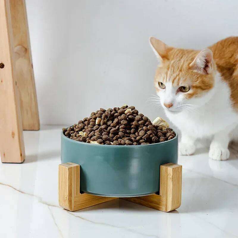 Self-Assembly Ceramic Double Dog 400ML Pet Feeding Bowl Cat Puppy Feeder Product SuppliesFood Water Bowls 26W0330