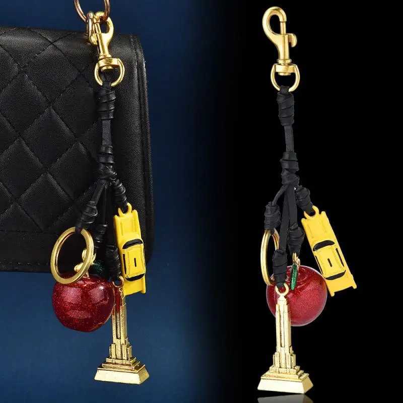 Fashionable Fruits Construction Tower Car Keychain For Women Girls High-end Backpack Decoration Exquisite Accessories Gifts Z260330