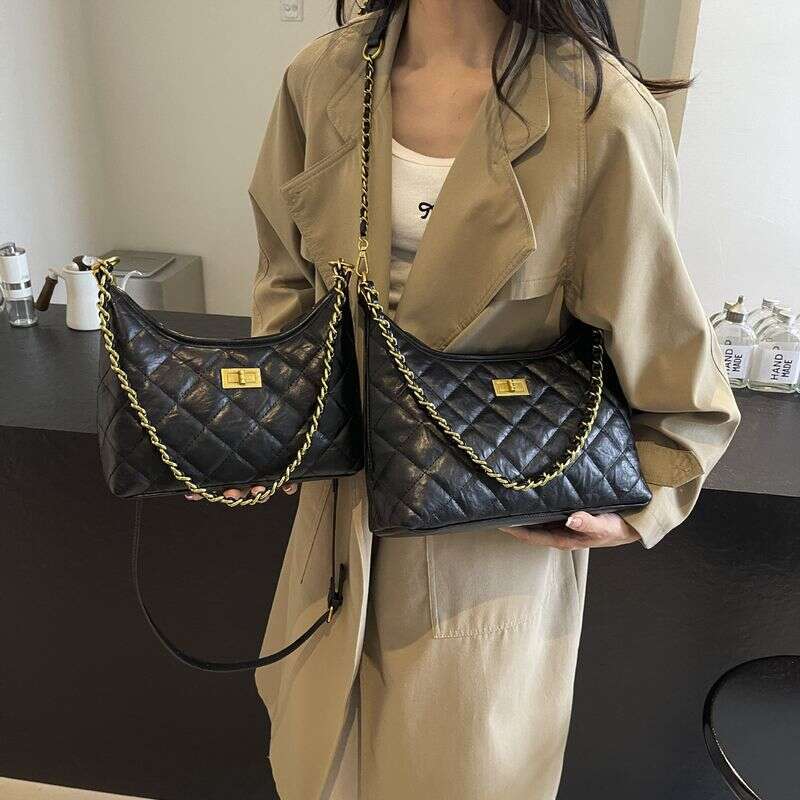 Quilted Small Style Chain Tote For Women New Commuter Versatile Underarm Single Shoulder Crossbody Bag Liksusie
