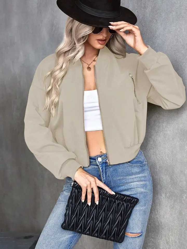 Womens Long Sleeve Fitted Jacket Coat Casual Plain Design All Seasons Wear Comfortable and Stylish OuterwearT260328