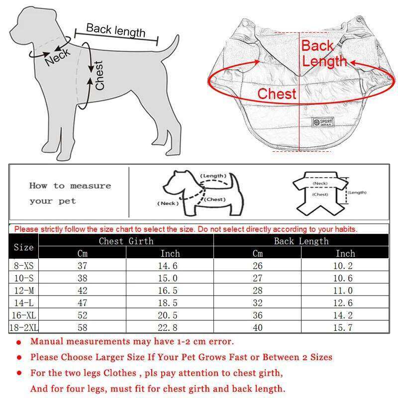 Autumn Winter Pet Clothes for Small Medium Dogs Cats Waterproof Puppy Coat Jacket Windproof Clothing Chihuahua Bulldog Outfits