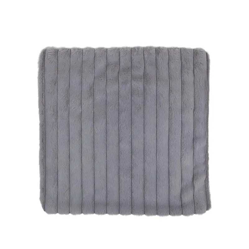 Faux Rabbit Fur Square Cushion Cover Big Thick Striped Super Soft Solid Color Pillow Cover 45x45cm Sofa Decor Cushion Cover H260330 - view 7