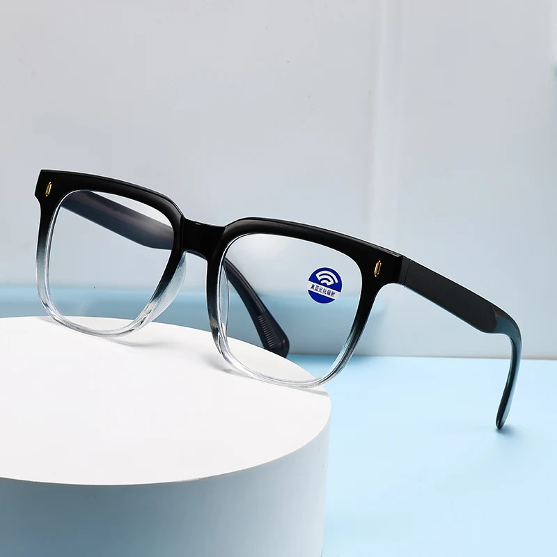 Transparent Glasses Square for Students with Myopia Male Female Flat Light Large Round Face Anti Blue Frame 260317