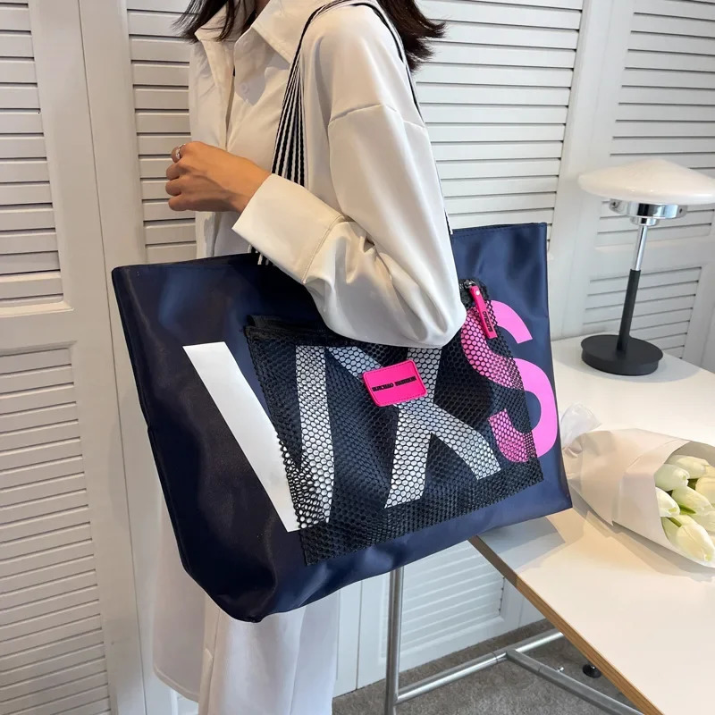aliwood Arrivals Letter Women Shoulder Bags Trendy Waterproof Tote Beach Bag Large Capacity Female Travel Shopping bags 260317