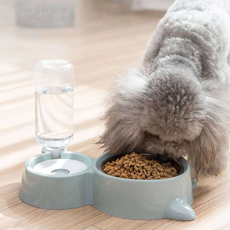 Dog Cat Anti-Spill Food Bowl, Automatic Feeding and Drinking Bowl Set for Pets 26W0330