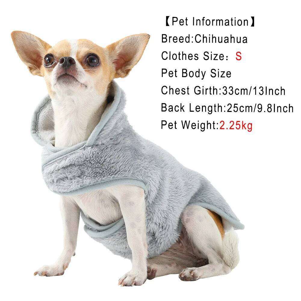 Reversible Pet Coat Winter Warm Dog Clothes For Small Medium Dogs Cats Padded Jacket With Leash Hole Chihuahua Pug Costume