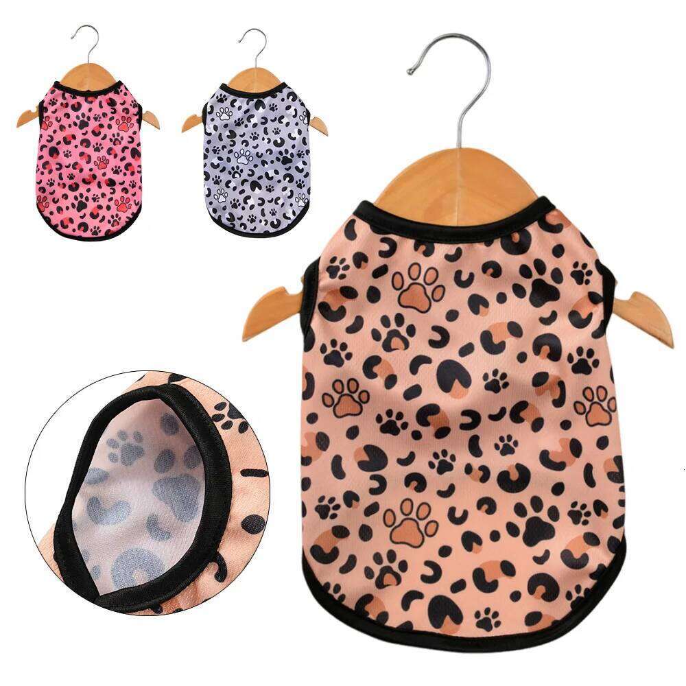Leopard-print Pet Dog Clothes For Small Medium Dogs Cats Summer Cooling Breathable Puppy Vest Yorkshire French Bulldog Costumes
