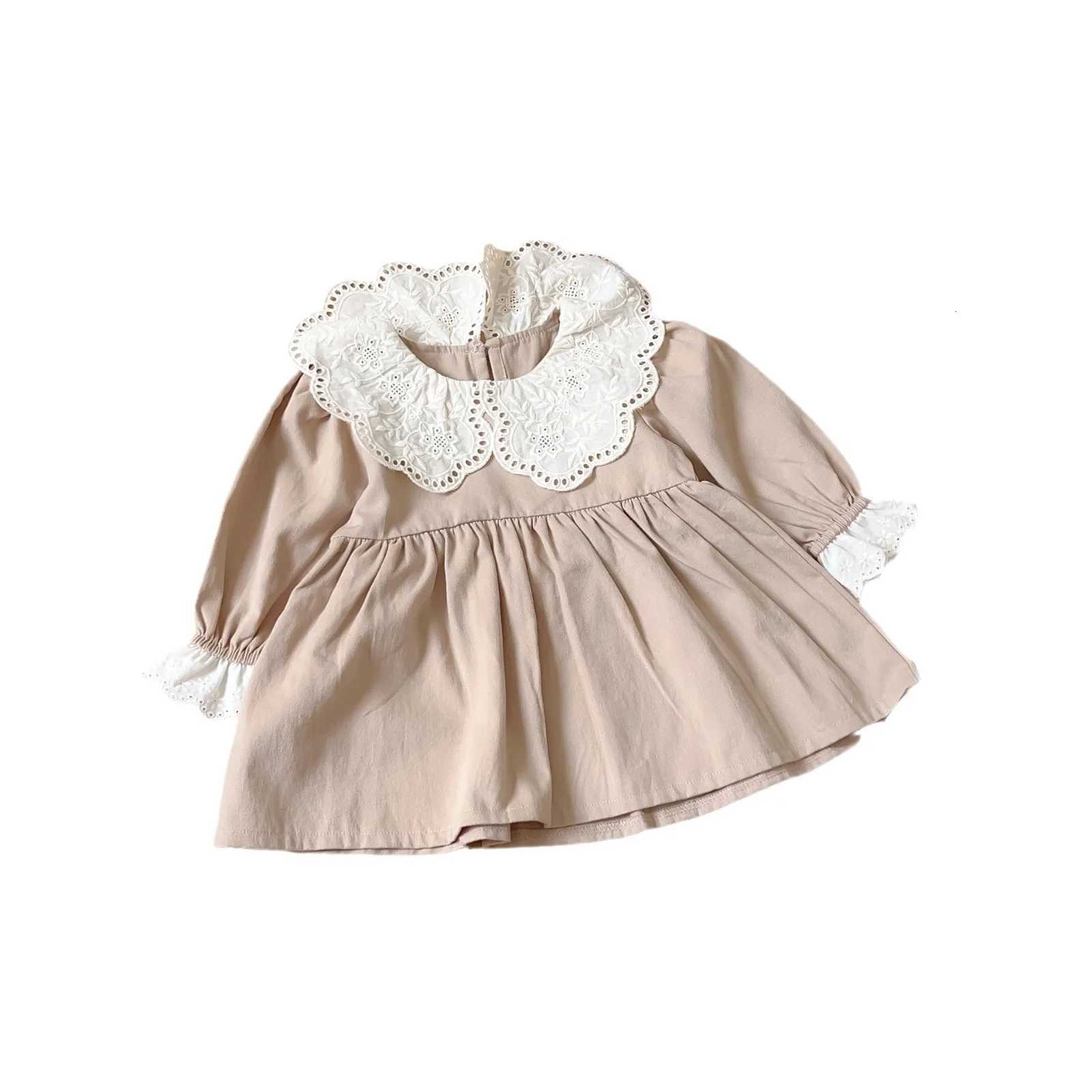 2024 New Girls Autumn Dress Stylish Childrens Autumn College Style Simple Little Girl Baby Princess DressT260330