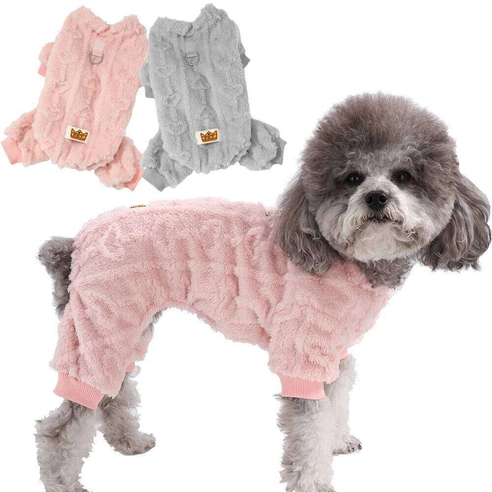 Puppy Autumn Winter Pet Cozy Jumpsuit For Small Medium Dogs Cats Warm Soft Dog Print Clothes Chihuahua Teddy Overalls