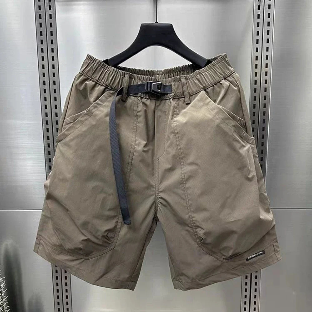 2026 Mens Large Pocket Waistband Work Shorts Summer Thin Loose Straight Half Middle Pants 260327