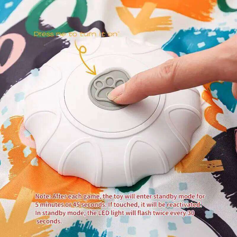 Pet Toys Interactive Hide and Seek Cat with Mouse Squeaky Motion Activated Moving Concealed Feathers Kitten Teaser Toy