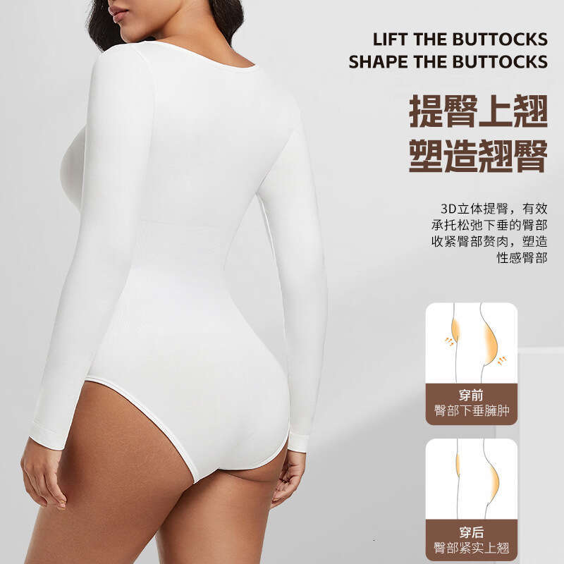 Tummy Control Slim Shaper High Waist Seamless Butt Lifter for Women Custom European and American high-elastic long-sleeve butt-lifting and tummy-contr
