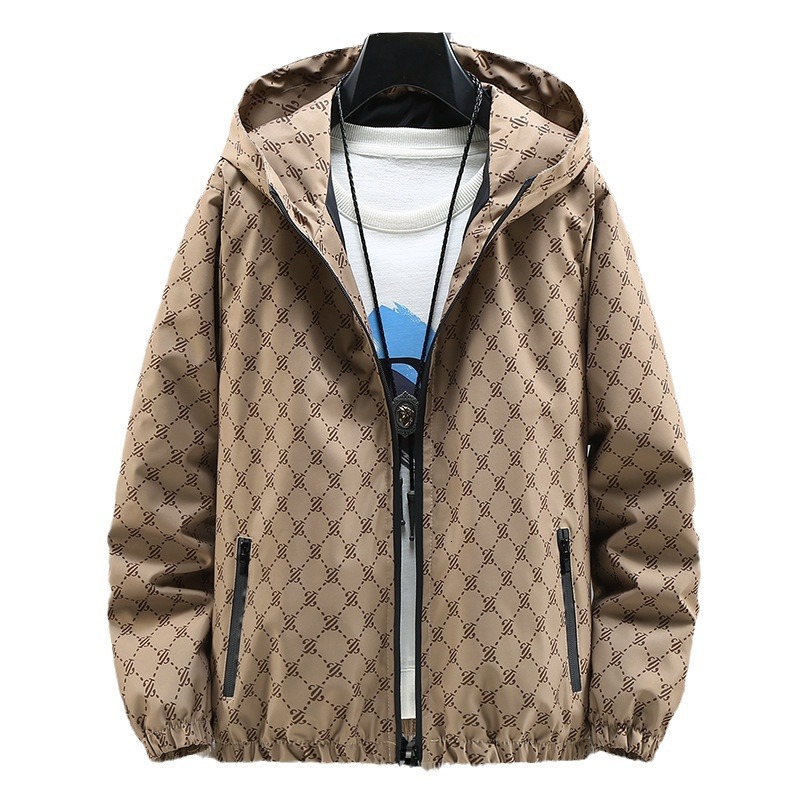 Clothes European Station Light Luxury Men's Clothing Plus Size Spring Jacket Men's Casual Hooded Loose Oversized Coat Trendy