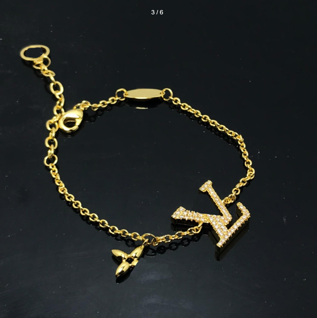 Fashion luxury pearl bracelet designer jewelry wedding diamond 18K gold-plated white gold letter pendant women's letter diamond pendant bracelet