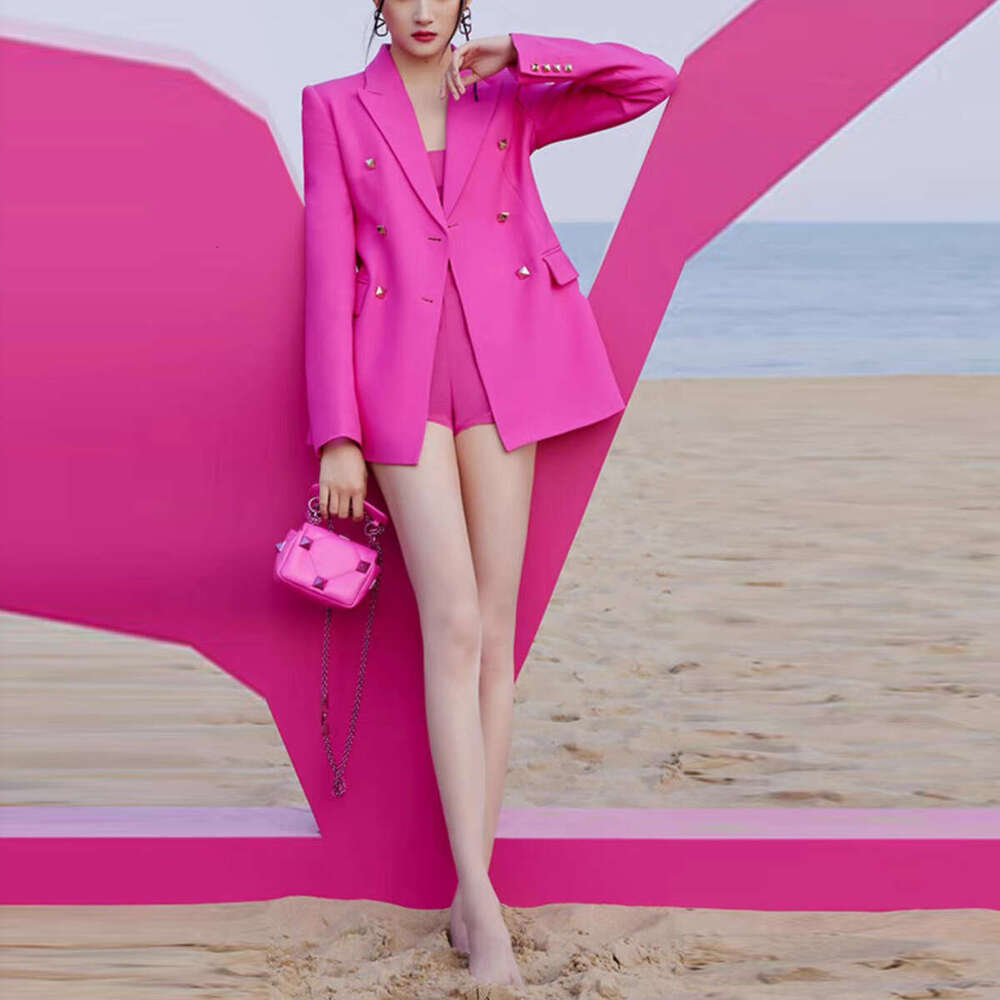 Spring and Autumn New Designer Elegant Commuting Fashion A9 Women's Suit with Tank Top and Shorts 3-Piece Set