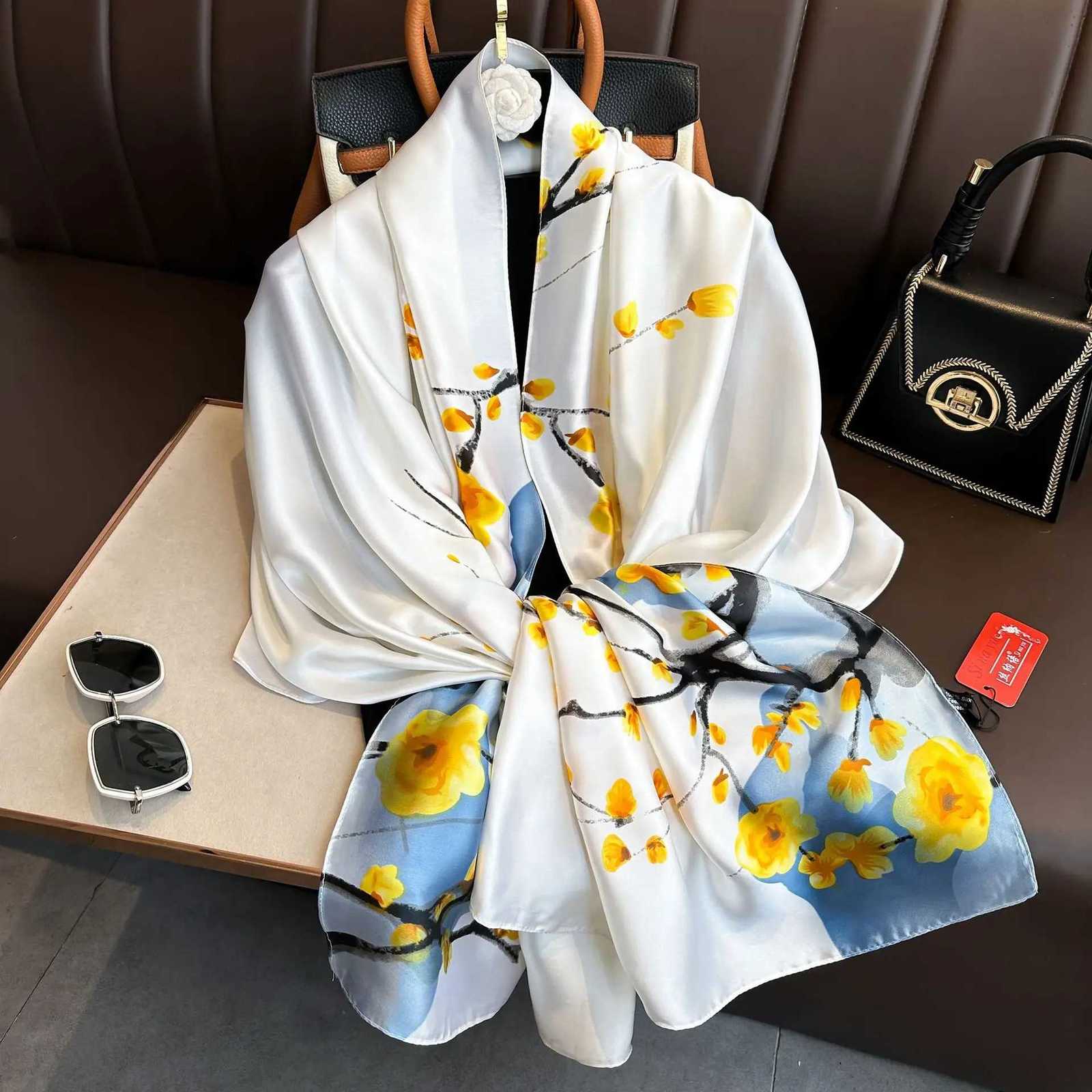 Luxury Brand Silk Scarves Wen Fashion Print 180X90CM Long Scarf Popar Silk scarf Lady Sunscreen Beach Quality Shawl X260328