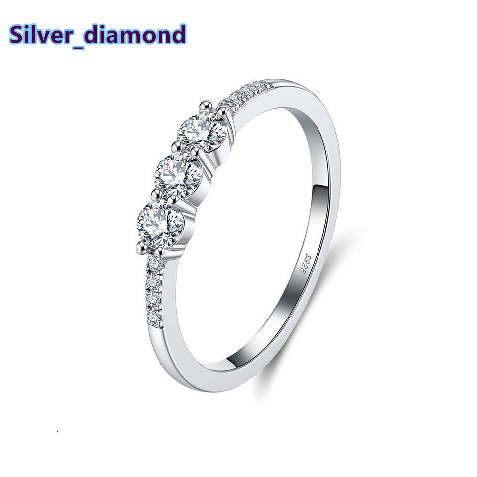 MILO MLSMR12 925 Sterling Silver Round Cut D Color VVS Moissanite Wedding Band Classic Brilliant Jewelry for Women