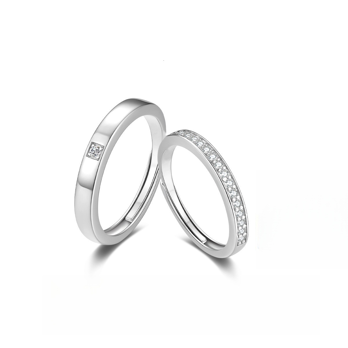 S999 Sterling Silver Starburst Patterned Couples' Wedding Band Set Elegant Anniversary Jewelry Present