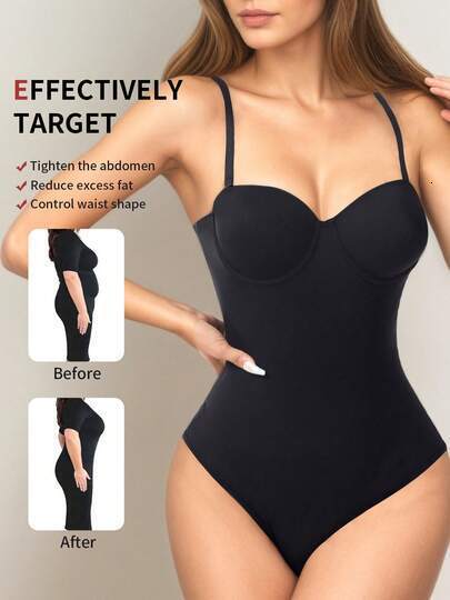 Seamless Shapewear Plus-Size Body-Shaping Shapewear With Underwire, Strapless Seamless Tummy Control Corset Dress