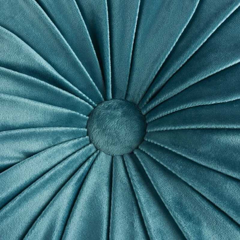 Round Throw Pillows Decorative Velvet Pleated Throw Pillows 15 Diameter Accent Pumpkin Boho Chair Cushion for Couch Sofa Chair H260330 - view 6