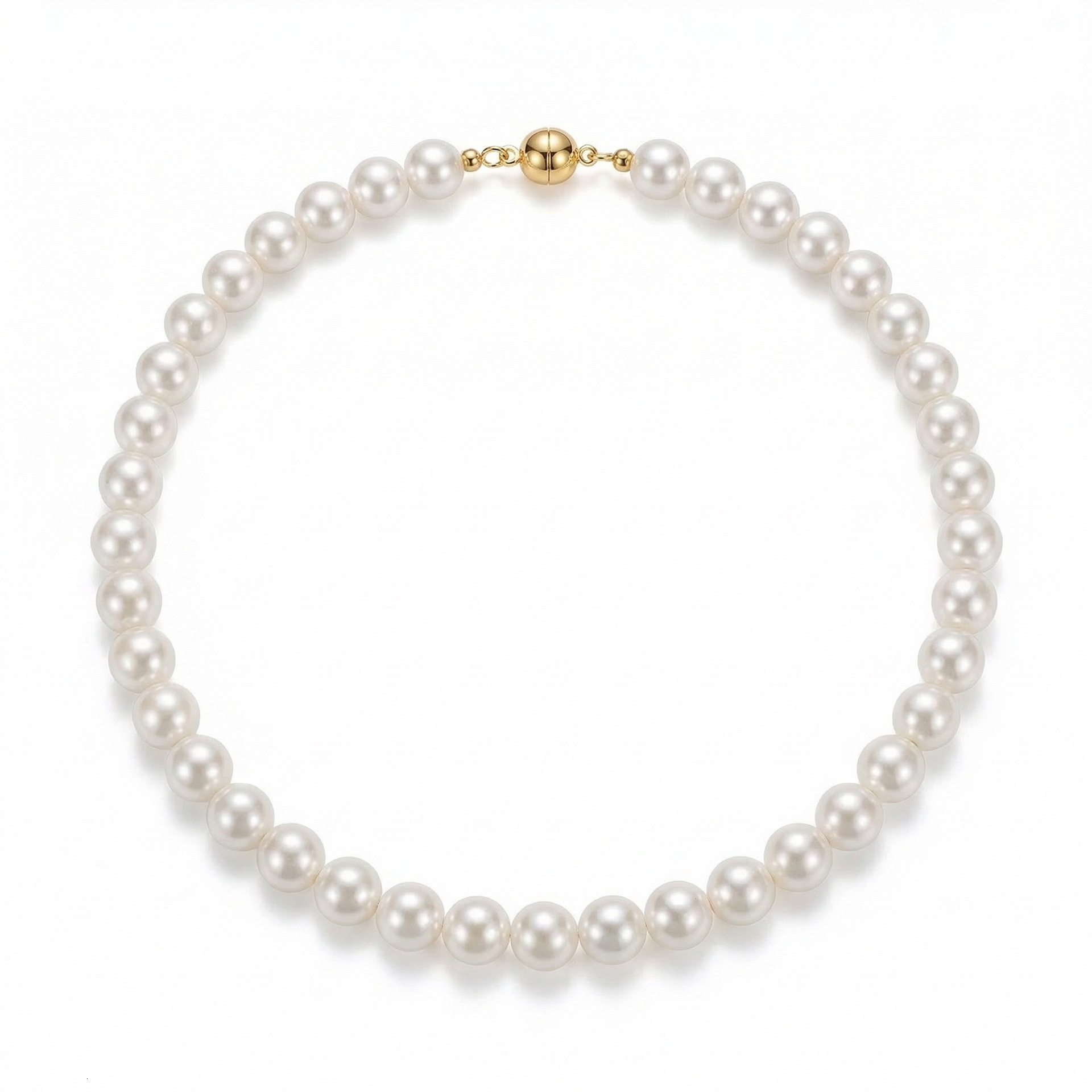 Designer Luxury New Magnetic Snap-on Pearl Round Necklace Accessory For Women, A Small And Exclusive High-end Collar Chain With A Lock Design.