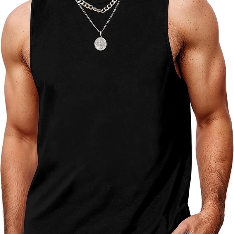 Mens Tank Tops Workout Sleeveless Shirts Summer Solid color Polyester Quick drying Tanks for Men summer Beach Sports TShirts y260312