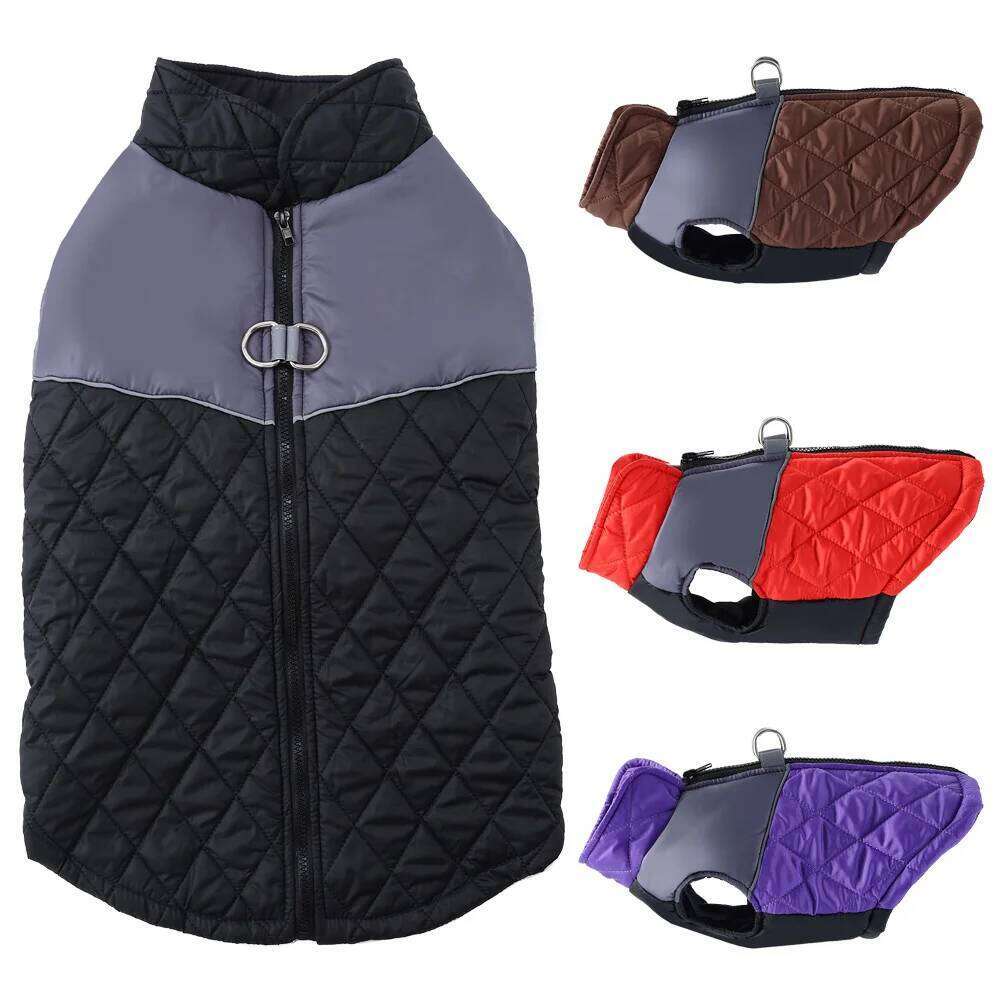 Windproof Pet Dog Clothes For Small Big Dogs Cats Winter Warm Vest Jacket Reflective Puppy Coat Bulldog Labrador Outfits