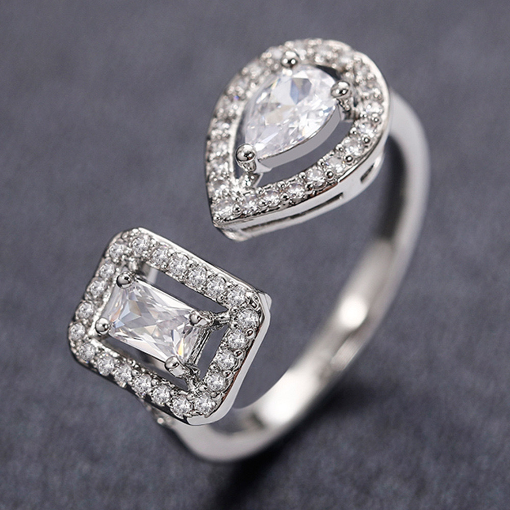 Minimalist Sweet Cute Ins Top Sell 925 Silver Fill Women Simple Fashion Jewelry Princess Cut Emerald CZ Diamond Party Lady Wedding Open Bridal Ring Gi