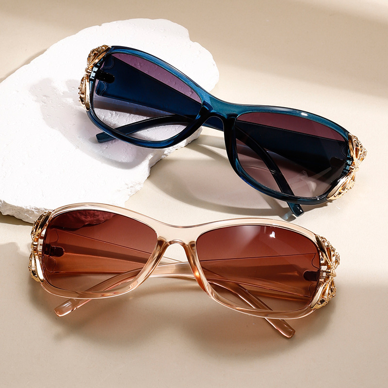 Trendy Butterfly Decoration Designer Sunglasses Luxury Brand Women's Accessories Fashion Personality Sunscreen Leopard Print Outdoor Sports Cycli