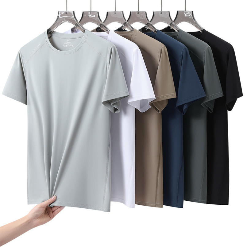 Ice silk quick-dry workwear T-shirt, can be printed with logo, corporate culture advertising shirt, short-sleeved, unisex, plus size, ice-feel T-shirt