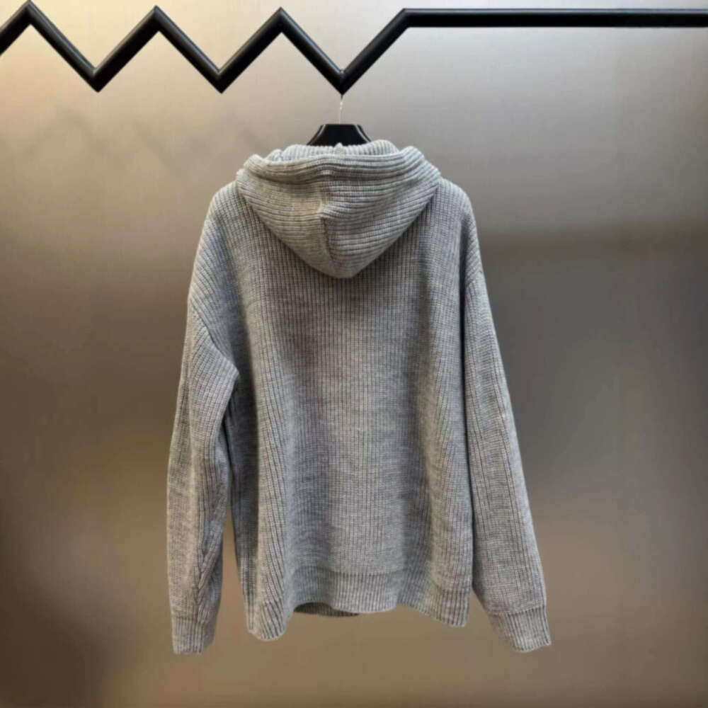 Hooded Knitted Jacket 2026 Autumn/Winter New Model With Letter Embroidery On The Chest, Versatile Wool Sweater For Both Men And Women Qipao Hanfu Silk