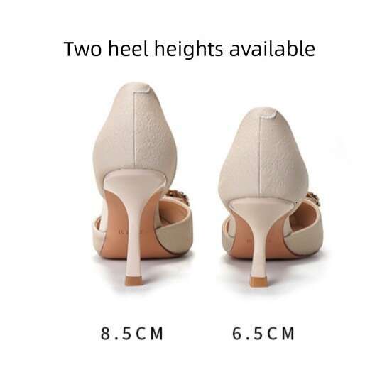 French Spring New Square Buckle Rhinestone Professional OL European And American Style Elegant Socialite Hollow Stiletto Women S Single Shoes