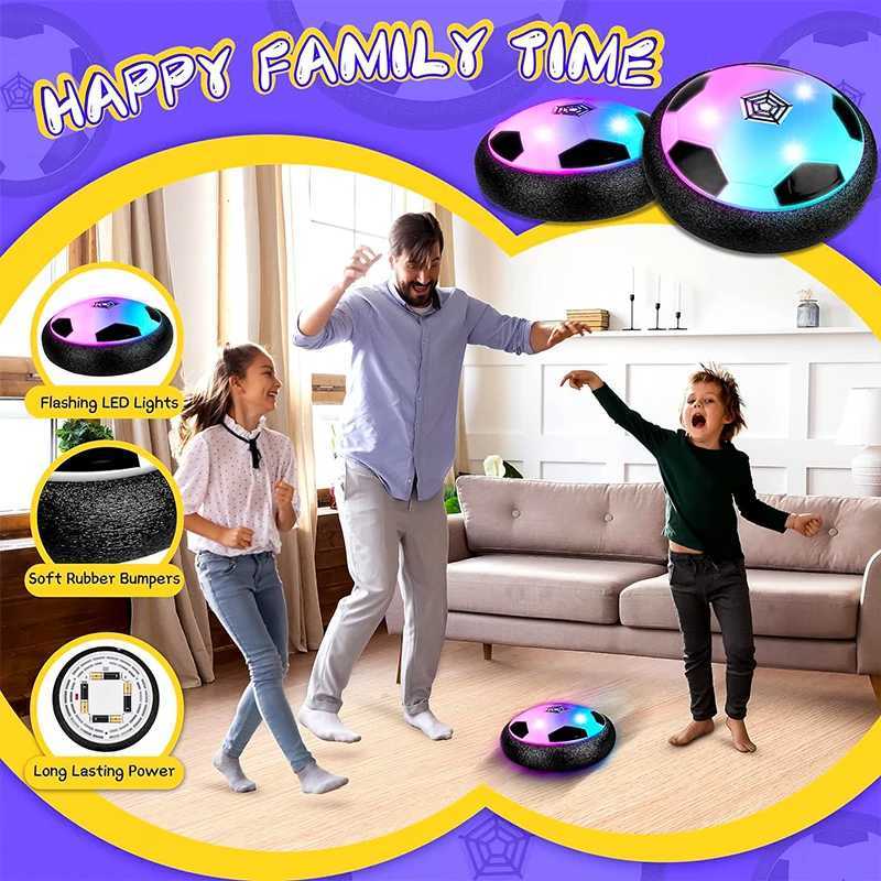 Electric Soccer Ball Hover Soccer Ball LED Light Projector Suspended Football Toys Gliding Air Cushion Floating Foam Kids GiftsT260330