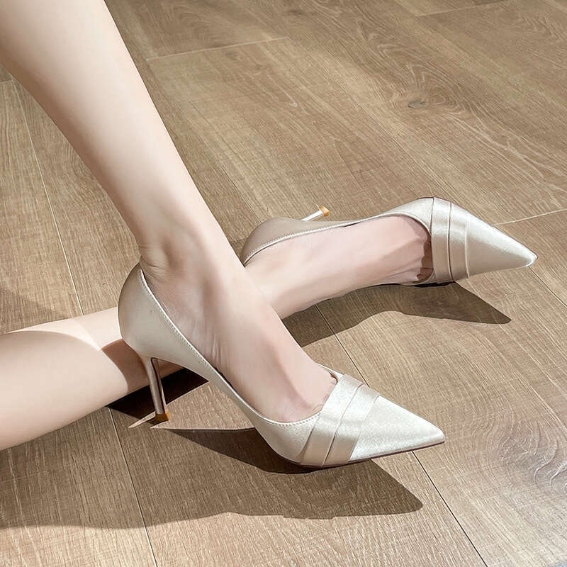In Stock Spring And Autumn New High End Sexy Pointed Toe High Heel Shallow Mouth Pumps Professional Work Shoes For Women