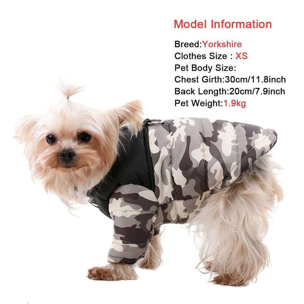 Camping Dog Clothes Camouflage Print Pet Coat With D-ring Kitten Windproof Hiking Jacket For Small Dogs Cats Chihuahua Overalls