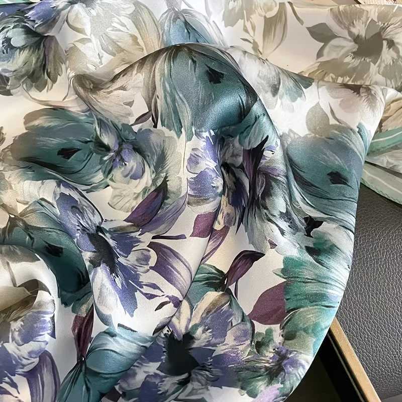 1pc Floral Luxury Satin Texture Womens scarf Neck/Hair/Bag Decoration Women Fashion Accessory Z260330