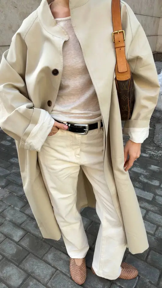Stand Neck Long Trench Coat Women Spring Casual Turn-down Collar Single-breasted Trench Coat 260327