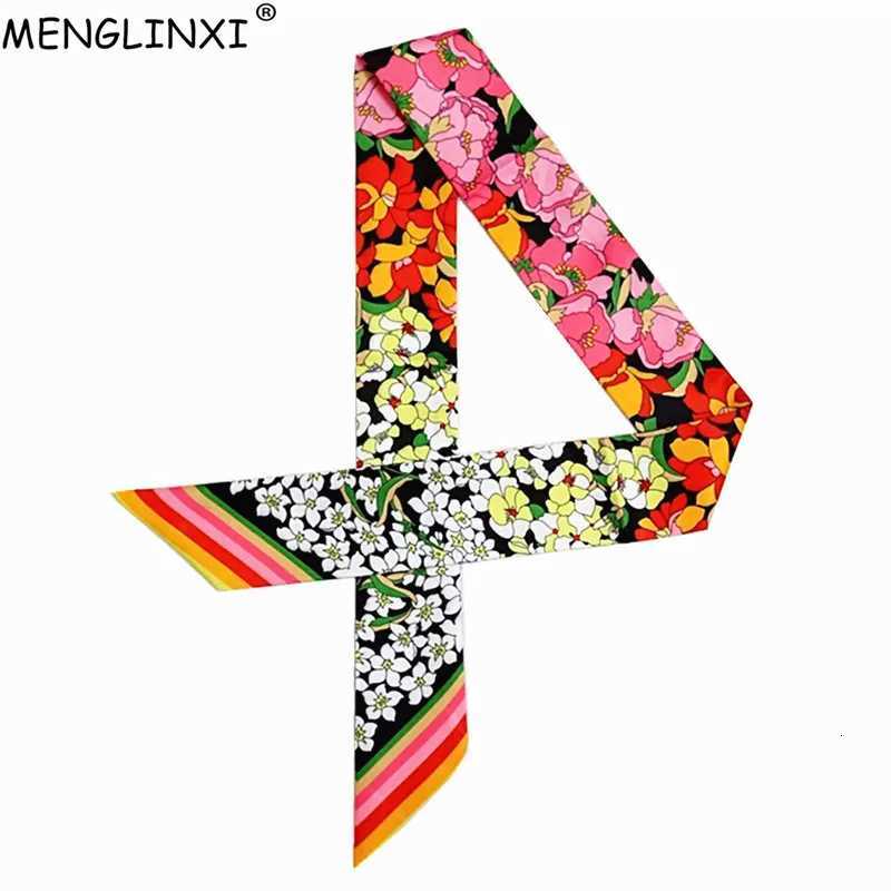 New Skinny Scarf Floral Printing Silk Scarf For Wen Luxury Brand Foard Fashion Belt For Ladies Bag Scarf Scarves X260328