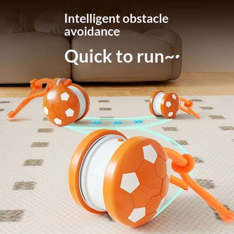 Smart Interactive Football Rolling Ball With Motion Activated Automatic Moving Dog Toy Balls Puppy Chew Toys Knot Rope