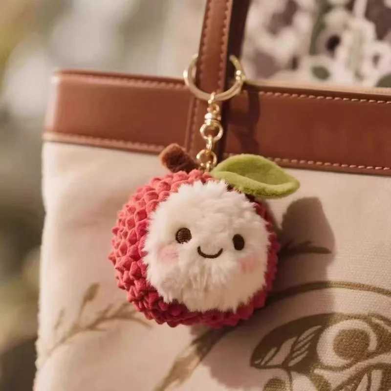 New Plush Lychee Key Chain Cute Fruit Plushies KeychainSoft Stuffed Plush Keyring Toys for Kids Backpack Purse Z260330