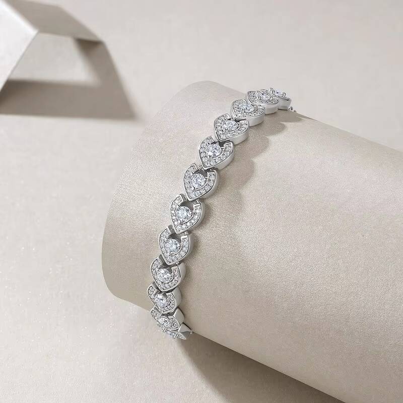 Factory Wholesale Jewelry Ajustable Chain Gem Bracelet 925 Sterling Silver Bracelet Muti-gem Fine Women Moissanite Bracelet