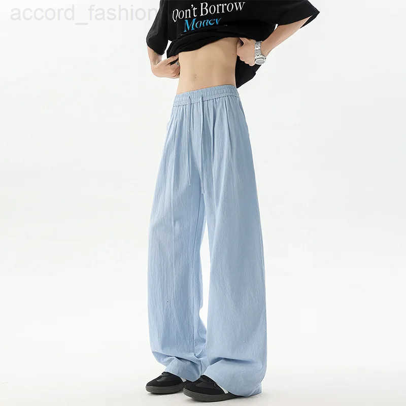 2026 New Trousers Chinese style mens cotton linen casual crotch pants ethnic style plus size cotton and linen wide leg pants H260330