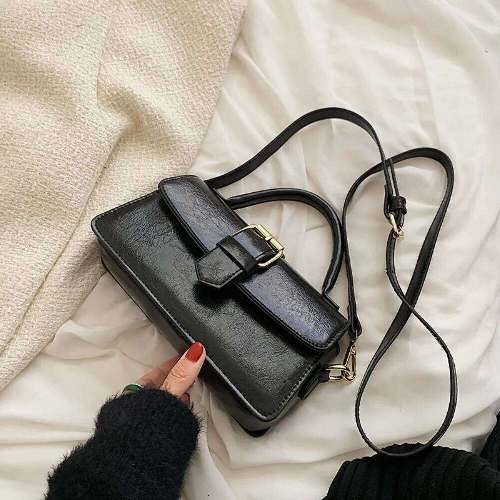 Handbag Crossbody PU Leather Square Korean Underarm Large Capacity Versatile Shoulder Bag Women QIBALIANGPIN